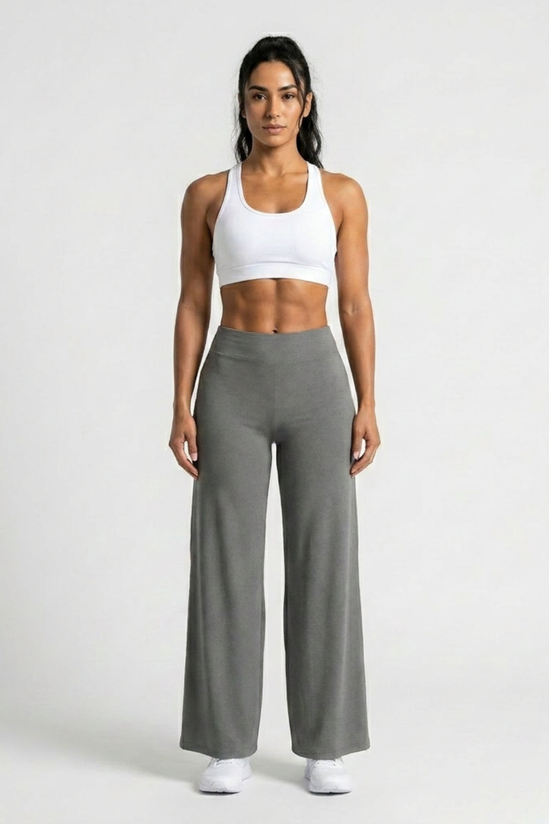 Dames High Waist Broek | Sculpting Fit | Wijde Pijpen | Activewear Broek