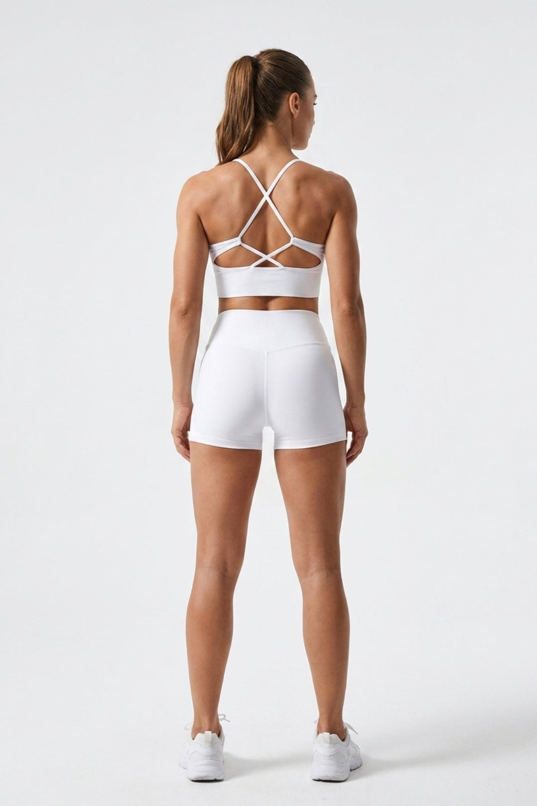 Dames Sport Top | Cross Back | Olijf Groene Activewear top
