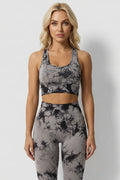Dames fitnesslegging met tie-dye print | Hoge taille | Naadloos en vormgevend