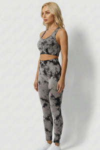 Dames fitnesslegging met tie-dye print | Hoge taille | Naadloos en vormgevend