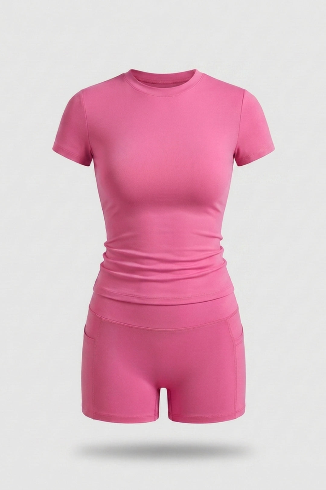 Dames 2-Delige Sport Set | Slim Fit | Short Sleeve Top & Biker Short