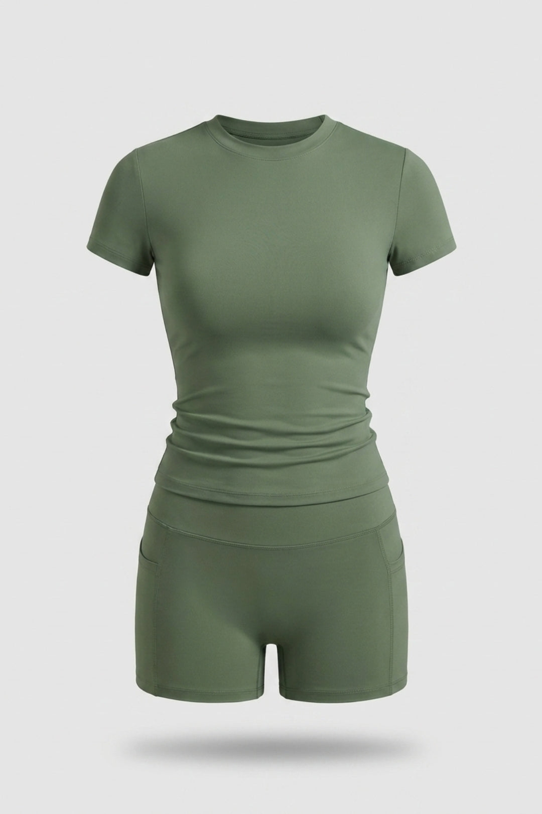 Dames 2-Delige Sport Set | Slim Fit | Short Sleeve Top & Biker Short