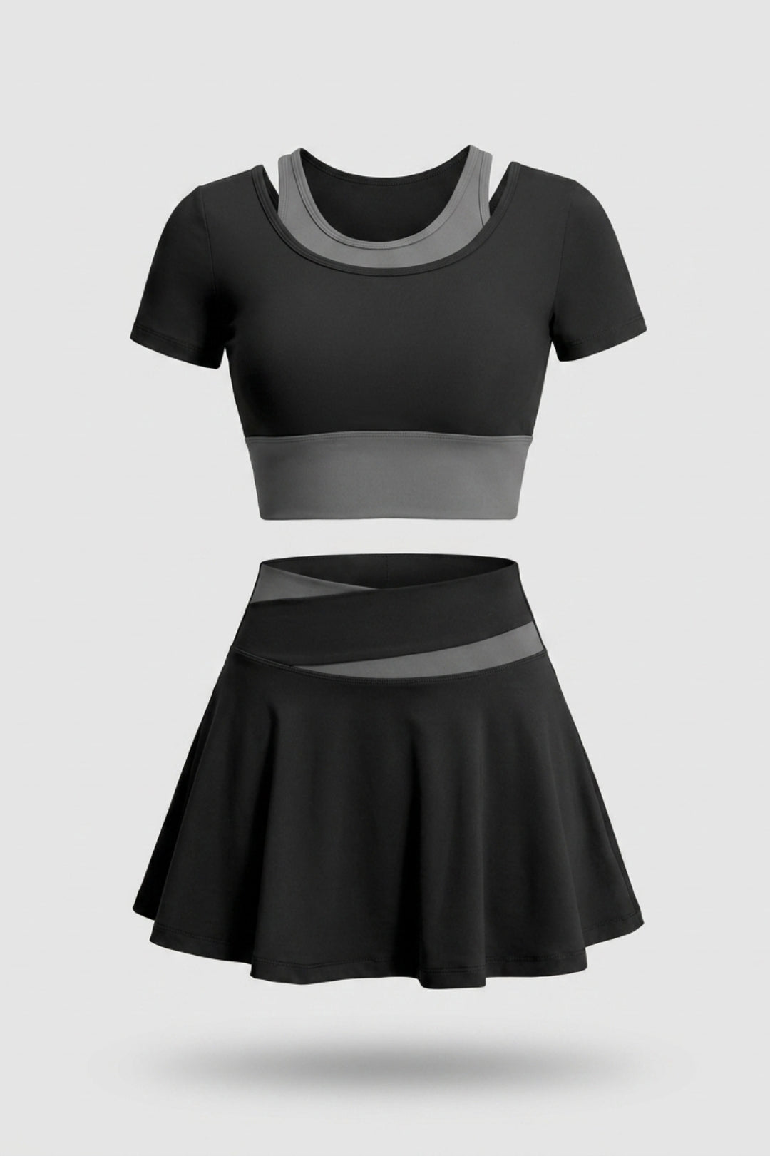 Dames 2-delig Sport Set | Sport Top & Rok | Beige Tennis Outfit