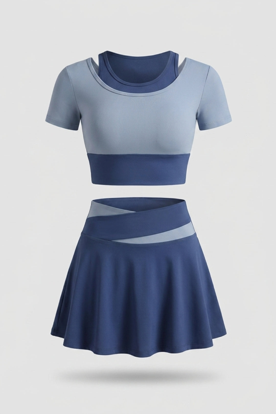 Dames 2-delig Sport Set | Sport Top & Rok | Beige Tennis Outfit
