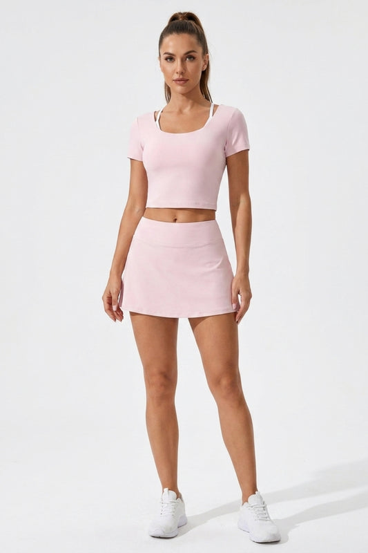 Dames 2-delig Sport Set | Top & Rok | Activewear Set | Ingebouwd broekje