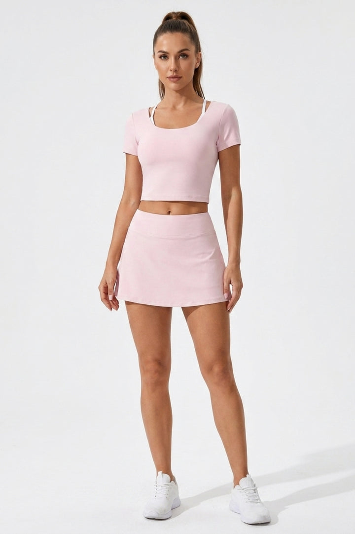 Dames 2-delig Sport Set | Top & Rok | Activewear Set | Ingebouwd broekje