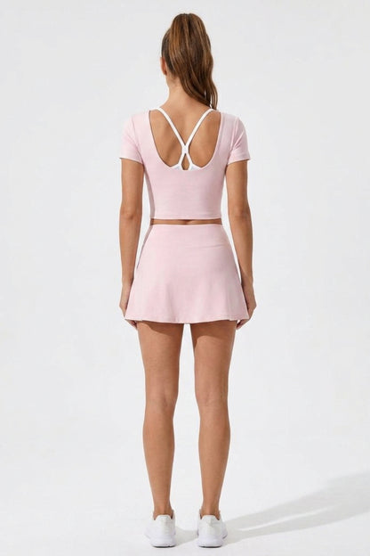 Dames 2-delig Sport Set | Top & Rok | Activewear Set | Ingebouwd broekje