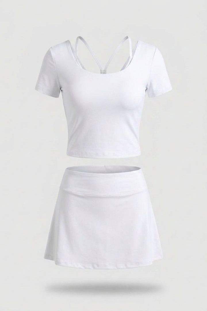 Dames 2-delig Sport Set | Top & Rok | Activewear Set | Ingebouwd broekje