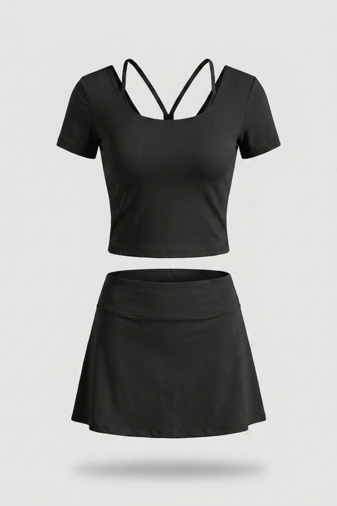 Dames 2-delig Sport Set | Top & Rok | Activewear Set | Ingebouwd broekje