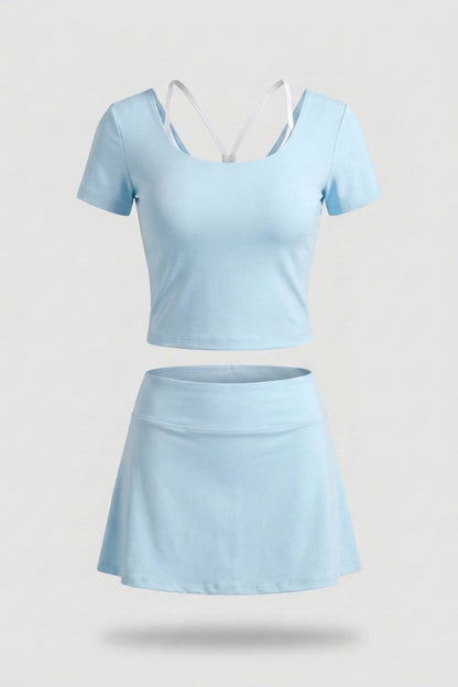 Dames 2-delig Sport Set | Top & Rok | Activewear Set | Ingebouwd broekje