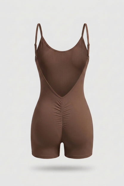 Dames Activewear Onesie | Sculpting Fit | Korte Pijpen | Strappy Sport Jumpsuit
