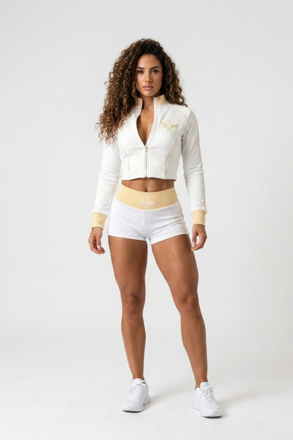 Dames Activewear Set | Sculpting Fit | Cropped Vest | Sportieve Shorts Set
