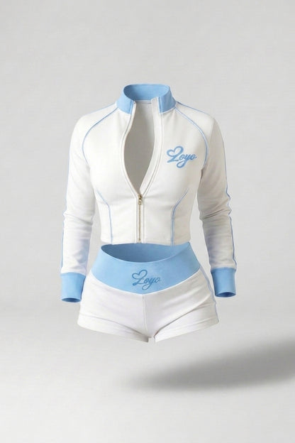 Dames Activewear Set | Sculpting Fit | Cropped Vest | Sportieve Shorts Set