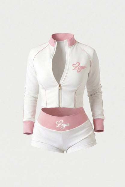 Dames Activewear Set | Sculpting Fit | Cropped Vest | Sportieve Shorts Set