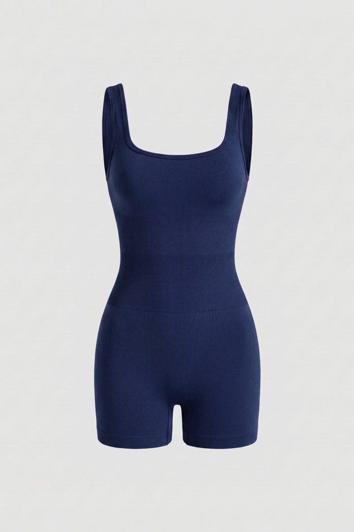 Dames Biker One Piece | Aansluitende Fit | Scrunch Detail | Open Rug Sport One Piece