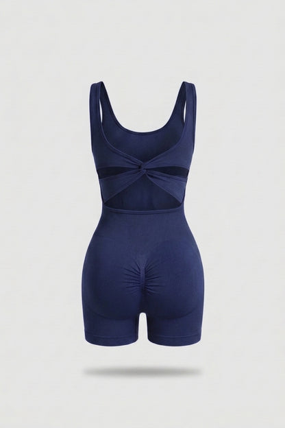 Dames Biker One Piece | Aansluitende Fit | Scrunch Detail | Open Rug Sport One Piece