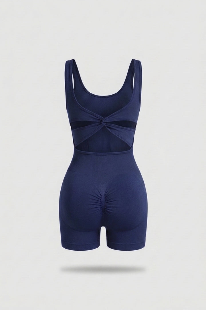 Dames Biker One Piece | Aansluitende Fit | Scrunch Detail | Open Rug Sport One Piece