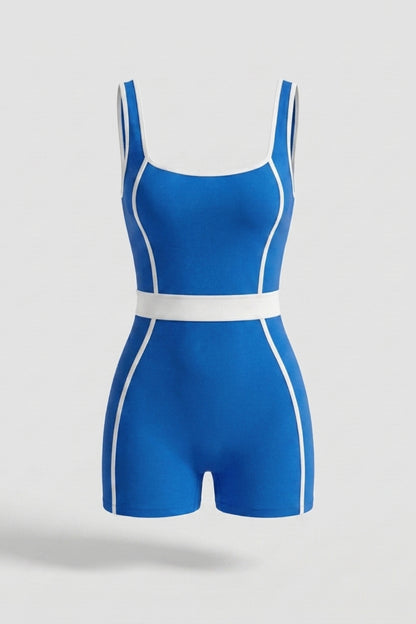 Dames Biker jumpsuit | Aansluitende Fit | Contrast Bies | Sportieve One-Piece
