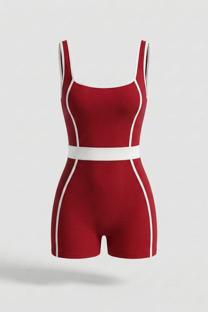 Dames Biker jumpsuit | Aansluitende Fit | Contrast Bies | Sportieve One-Piece