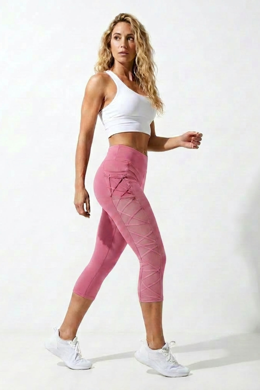 Dames Capri Legging | Sculpting Fit | Hoge Taille | Mesh Paneel Sportlegging