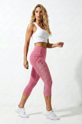 Dames Capri Legging | Sculpting Fit | Hoge Taille | Mesh Paneel Sportlegging