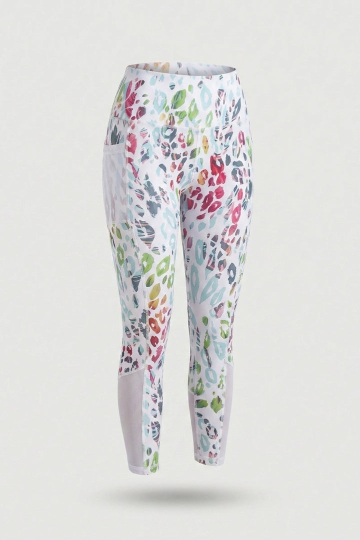 Dames Capri Legging | Sculpting Fit | Marble Print | Sportlegging Met Zak