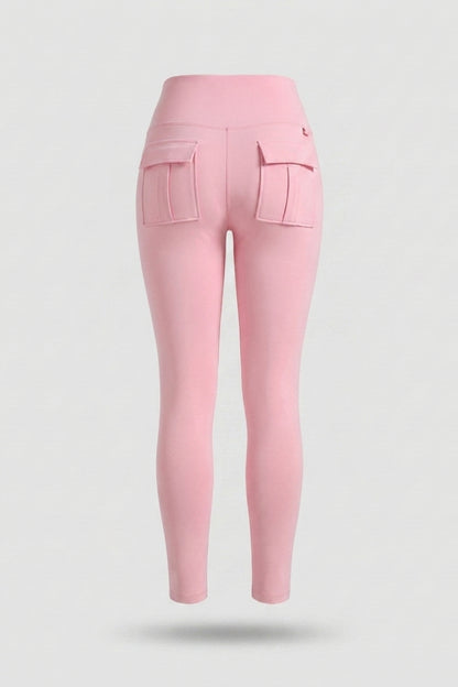Dames Cargo Legging | Sculpting Fit | High Waist | Lichtblauwe Sportlegging Met Zakken