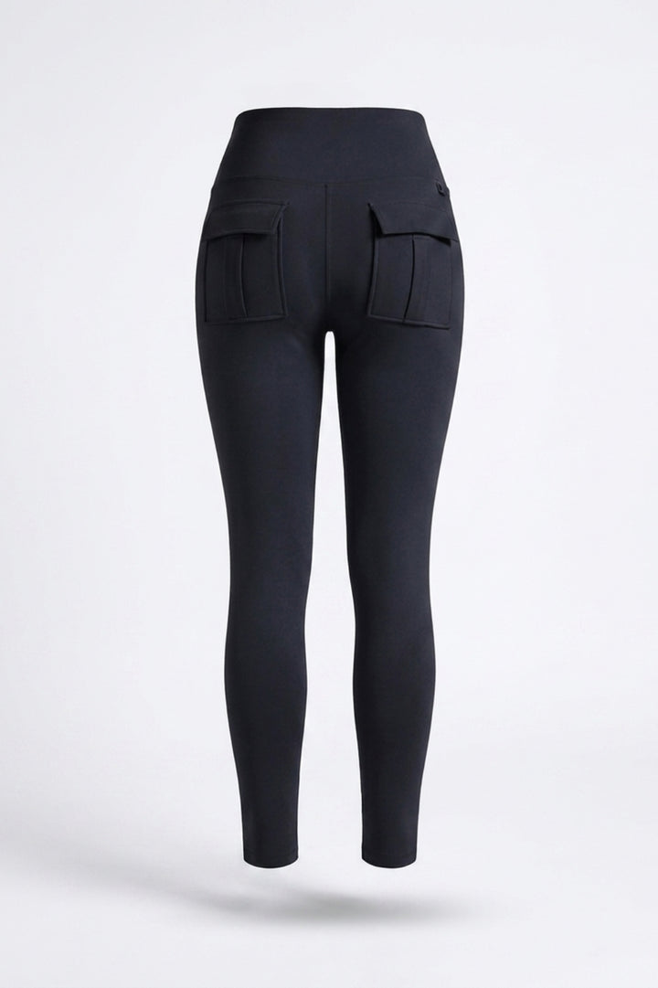 Dames Cargo Legging | Sculpting Fit | High Waist | Lichtblauwe Sportlegging Met Zakken