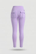 Dames Cargo Legging | Sculpting Fit | High Waist | Lichtblauwe Sportlegging Met Zakken