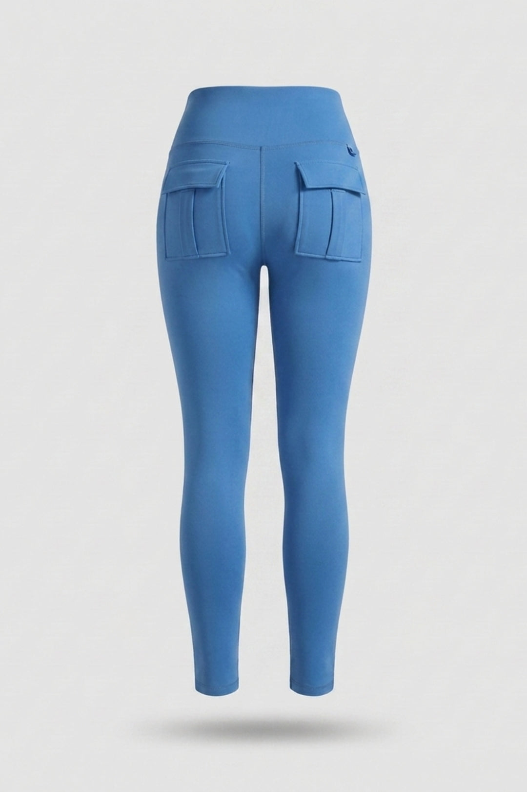 Dames Cargo Legging | Sculpting Fit | High Waist | Lichtblauwe Sportlegging Met Zakken