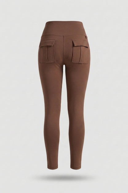 Dames Cargo Legging | Sculpting Fit | High Waist | Lichtblauwe Sportlegging Met Zakken