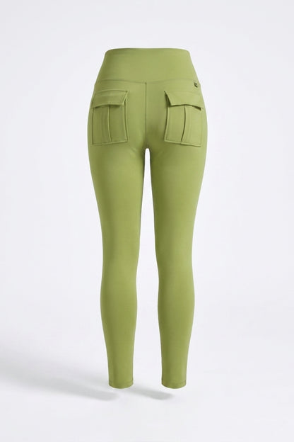 Dames Cargo Legging | Sculpting Fit | High Waist | Lichtblauwe Sportlegging Met Zakken