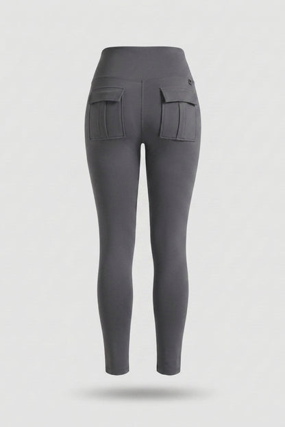 Dames Cargo Legging | Sculpting Fit | High Waist | Lichtblauwe Sportlegging Met Zakken