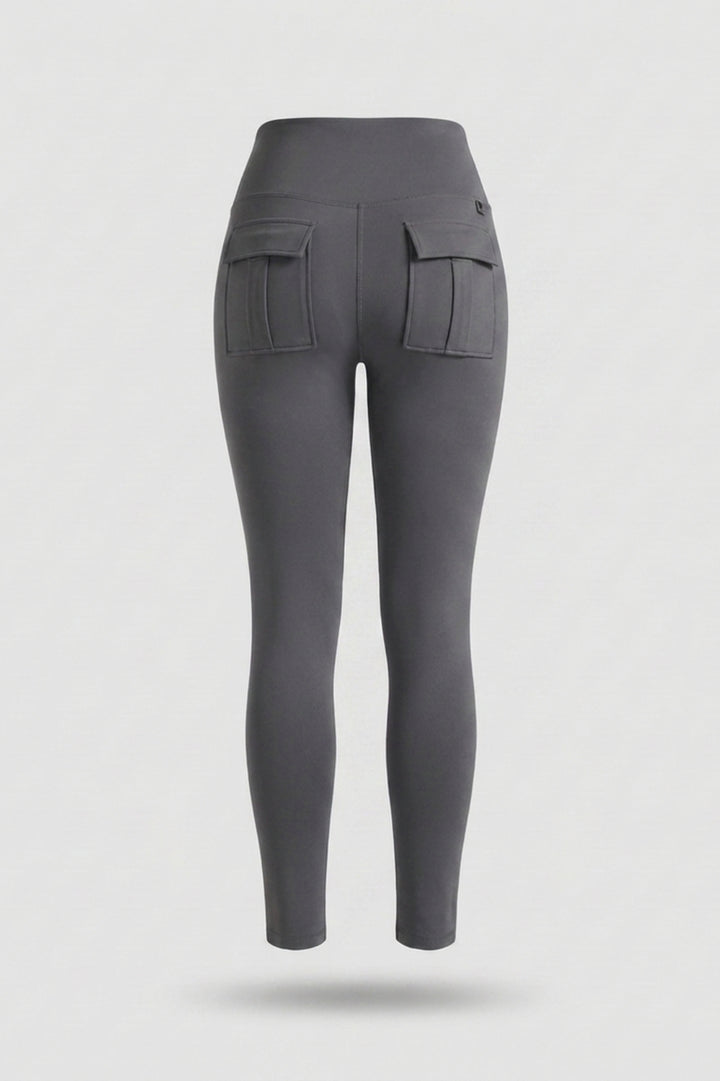 Dames Cargo Legging | Sculpting Fit | High Waist | Lichtblauwe Sportlegging Met Zakken