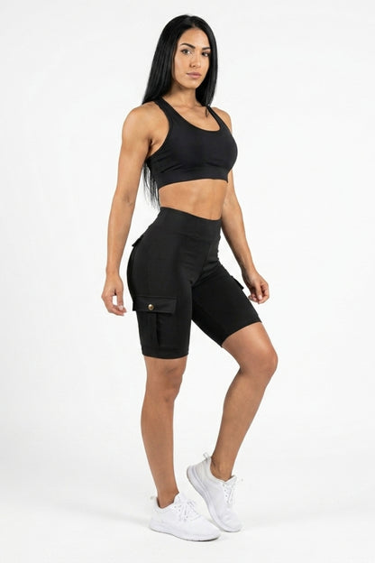 Dames Cargo Shorts | Sculpting Fit | High Waist | Biker Short Met Zakken