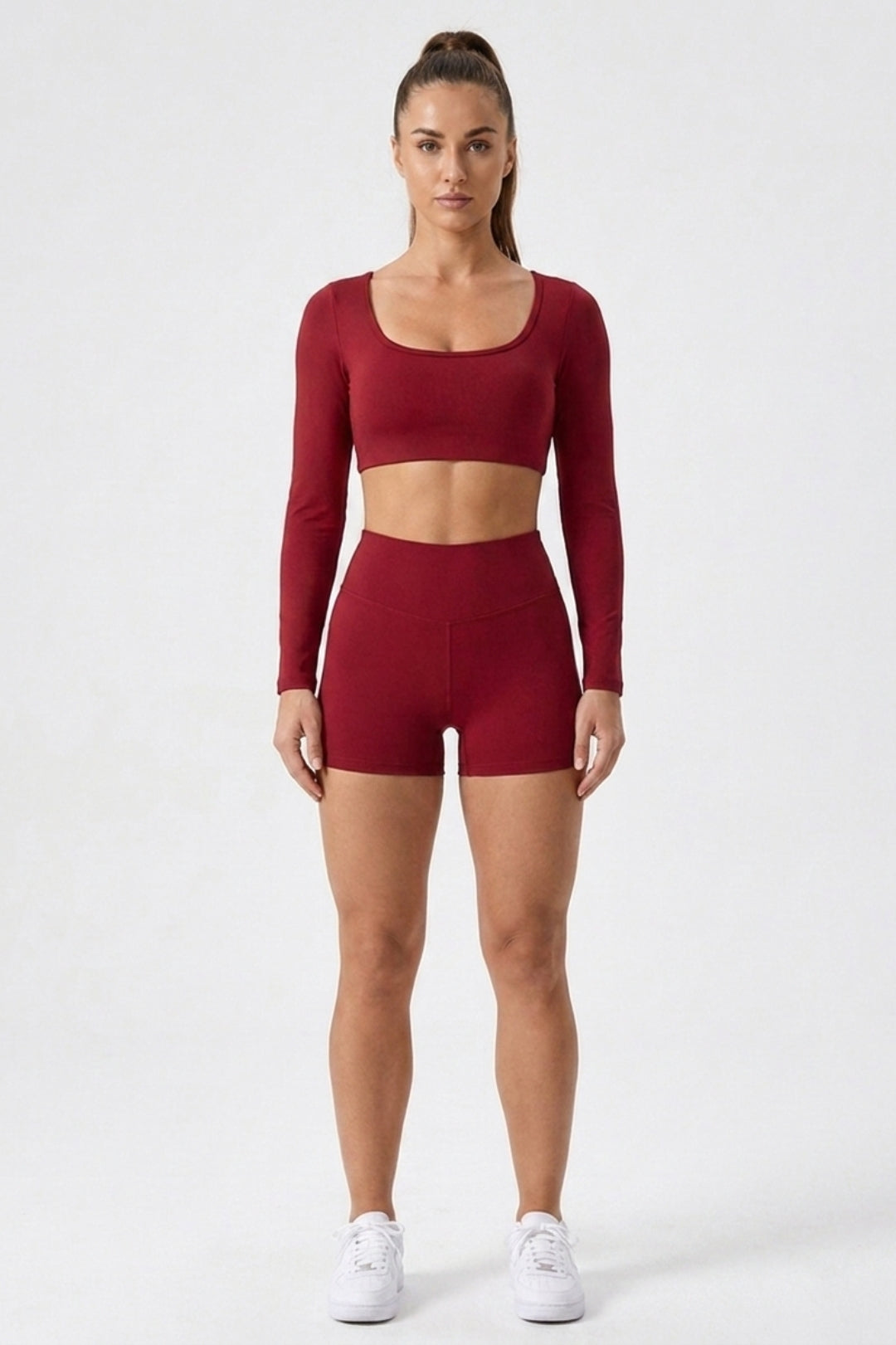 Dames Crop Sport Top | Aansluitende Fit | Open Back | Rode Activewear Top
