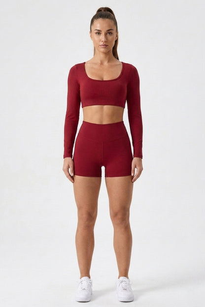 Dames Crop Sport Top | Aansluitende Fit | Open Back | Rode Activewear Top