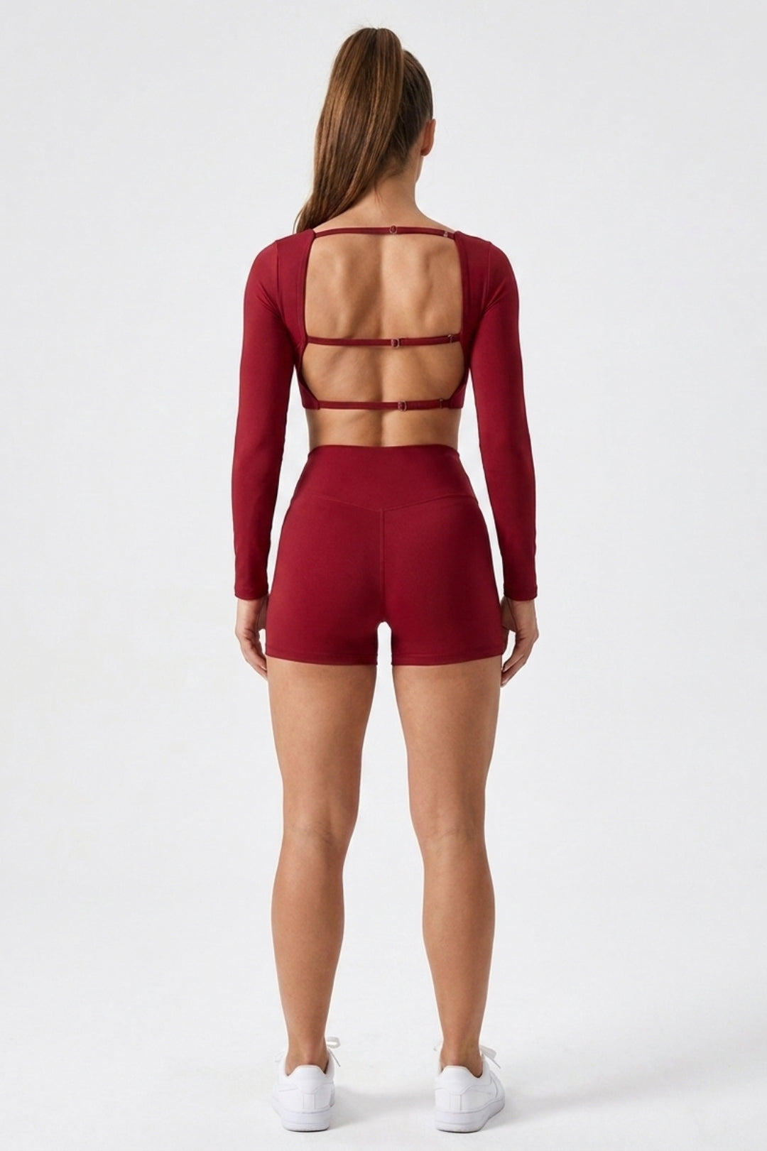 Dames Crop Sport Top | Aansluitende Fit | Open Back | Rode Activewear Top