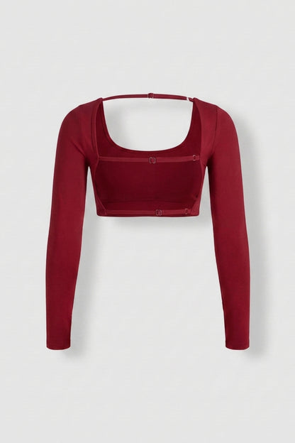 Dames Crop Sport Top | Aansluitende Fit | Open Back | Rode Activewear Top