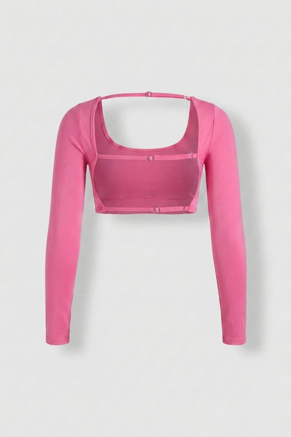 Dames Crop Sport Top | Aansluitende Fit | Open Back | Rode Activewear Top