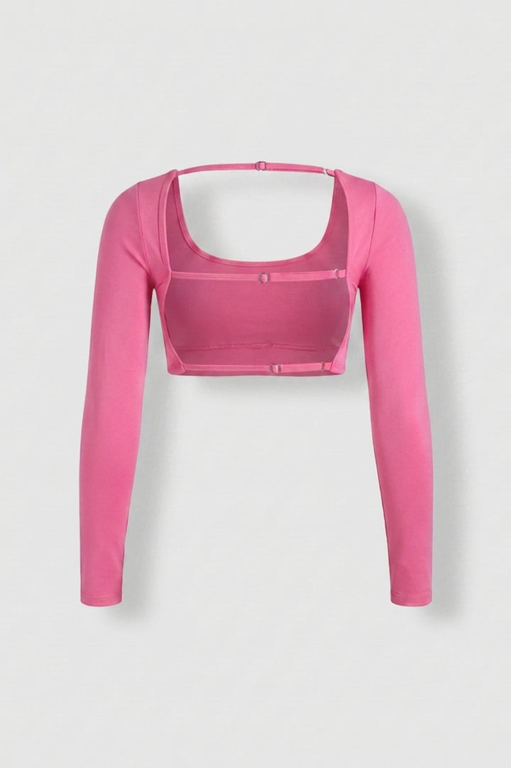 Dames Crop Sport Top | Aansluitende Fit | Open Back | Rode Activewear Top