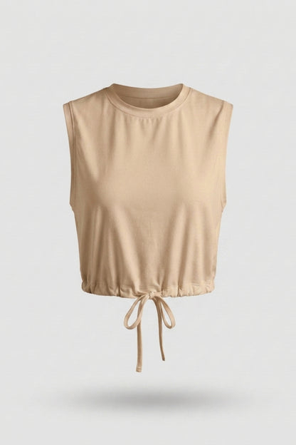 Dames Crop Sport Top | Mouwloos | Verstelbare Zoom | Activewear Top