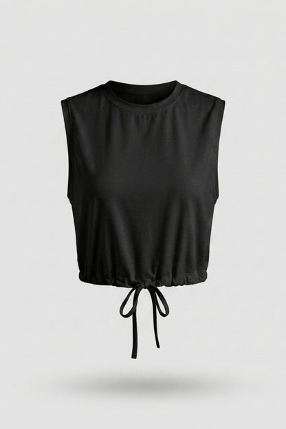Dames Crop Sport Top | Mouwloos | Verstelbare Zoom | Activewear Top