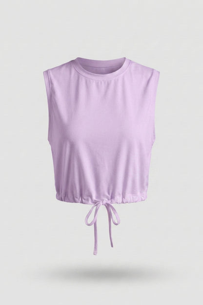 Dames Crop Sport Top | Mouwloos | Verstelbare Zoom | Activewear Top