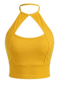Dames Crop Top | Sculpting Fit | Strik Halter | Open Rug Styling Top