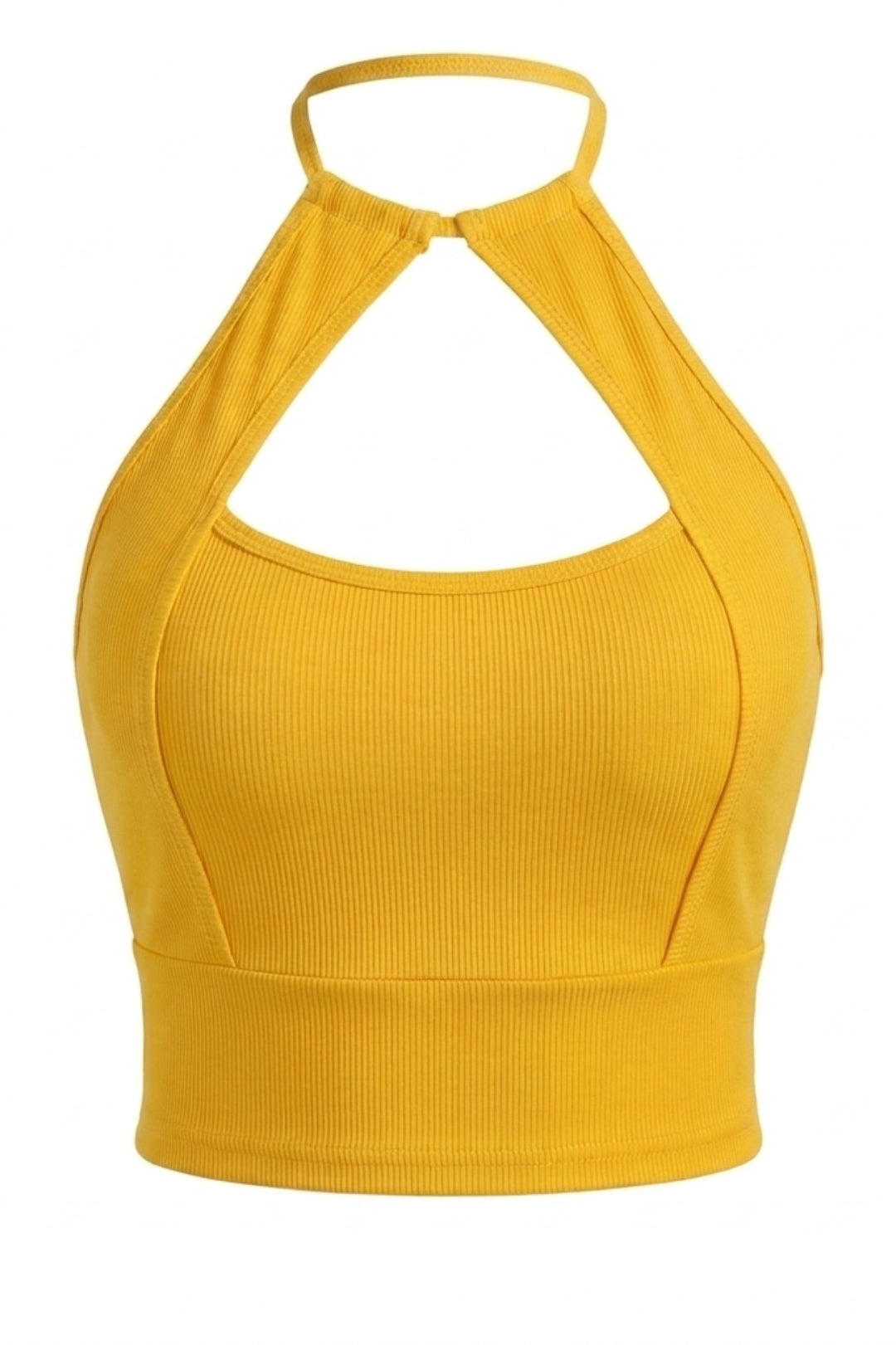Dames Crop Top | Sculpting Fit | Strik Halter | Open Rug Styling Top