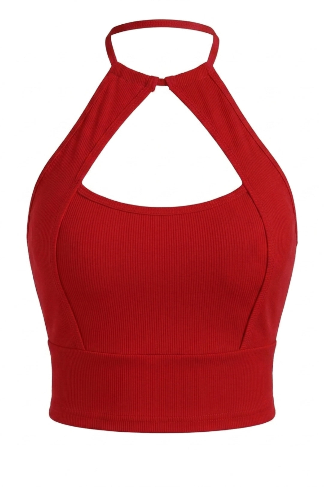Dames Crop Top | Sculpting Fit | Strik Halter | Open Rug Styling Top