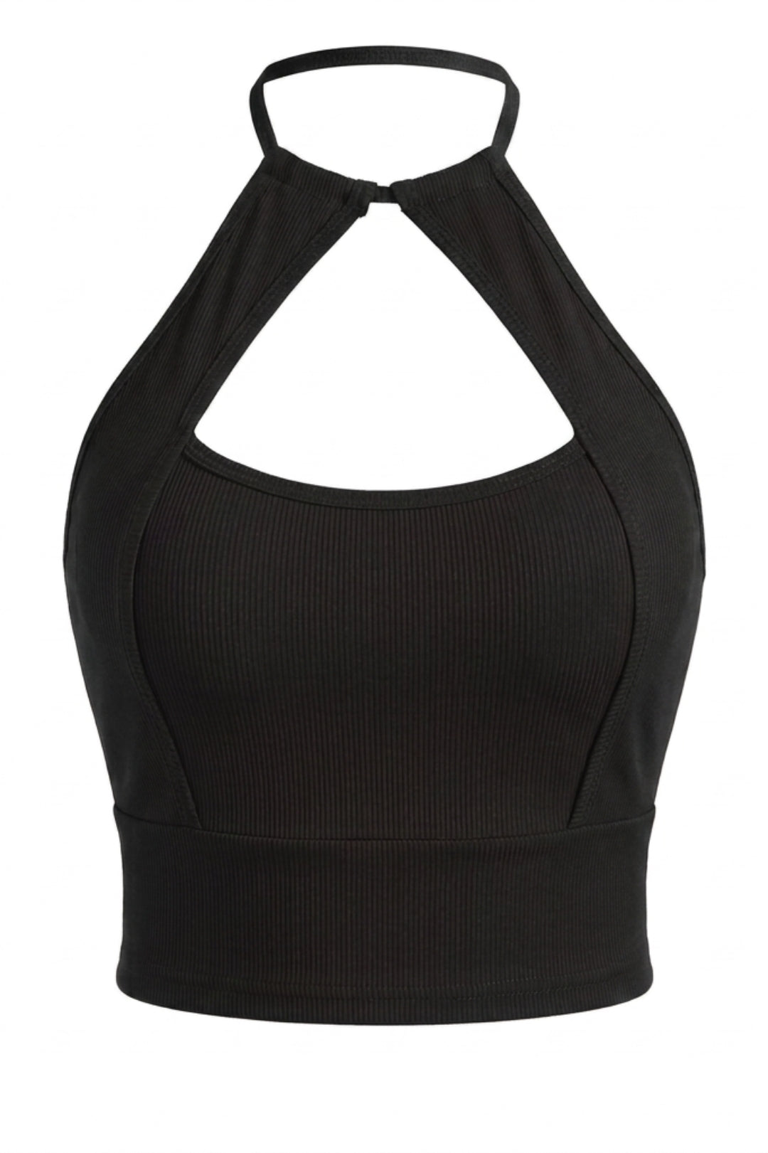 Dames Crop Top | Sculpting Fit | Strik Halter | Open Rug Styling Top