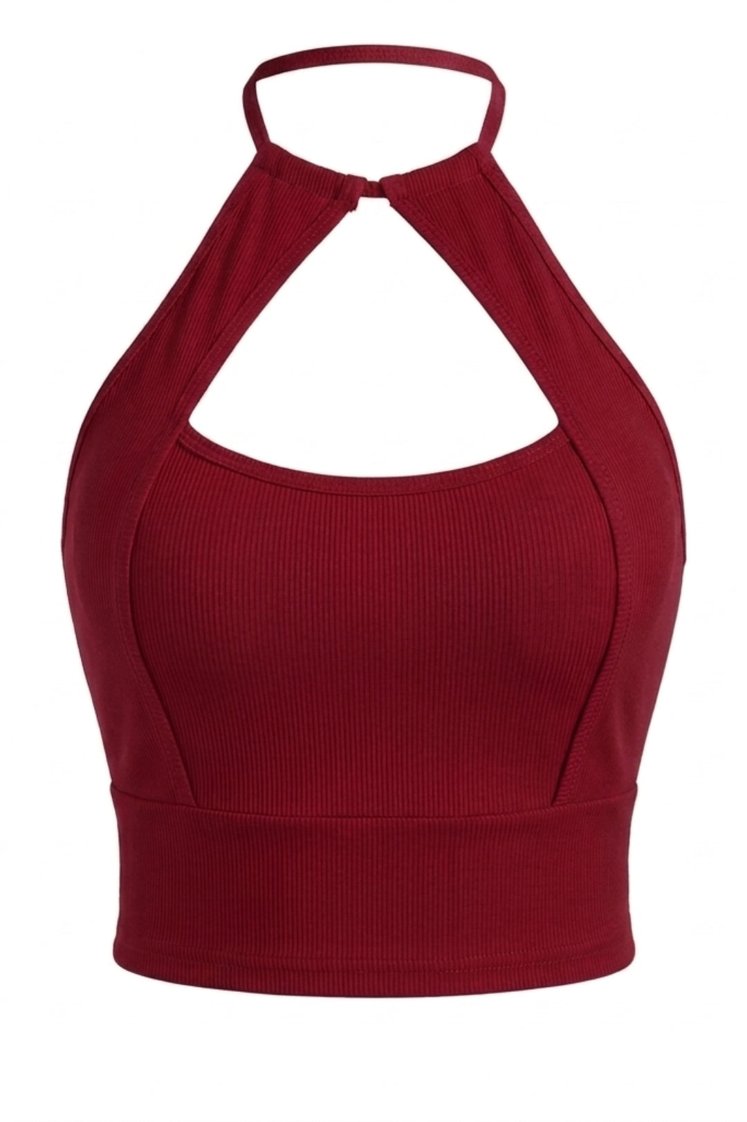 Dames Crop Top | Sculpting Fit | Strik Halter | Open Rug Styling Top