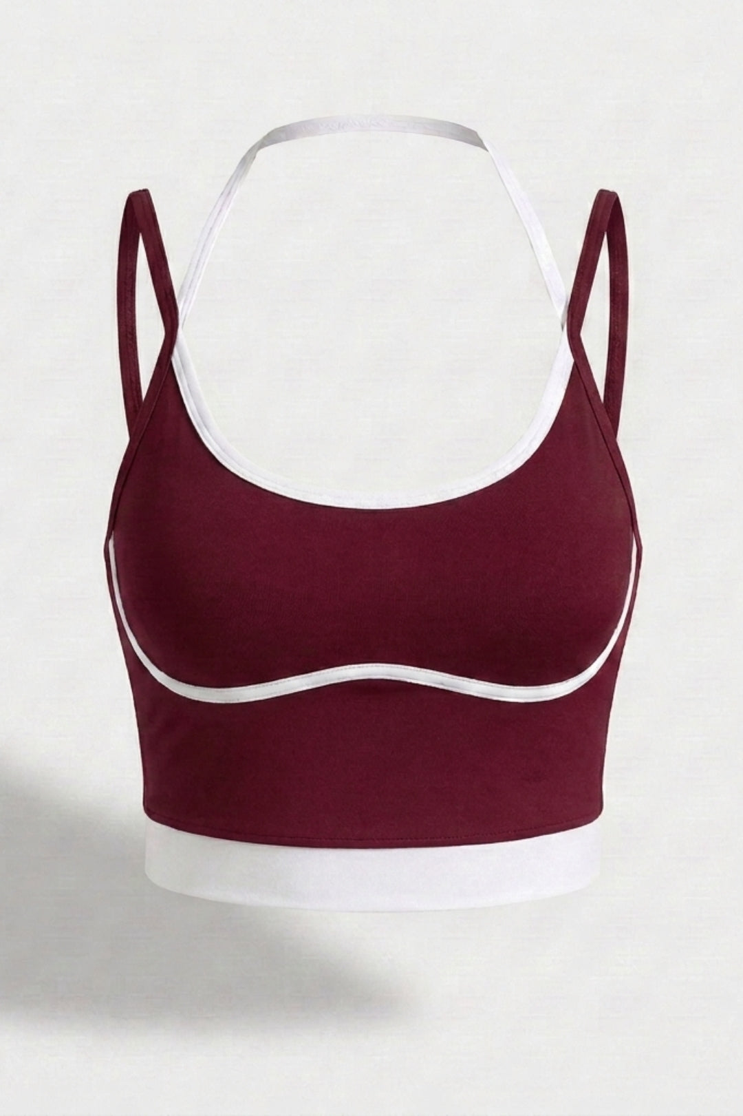 Dames Cropped Sport Top | Sculpting Fit | Spaghetti Bandjes | Contrast Trim Top